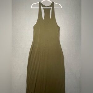 Ralph Lauren Olive Green Racerback Tank Dress Size M Sleeveless Casual Maxi